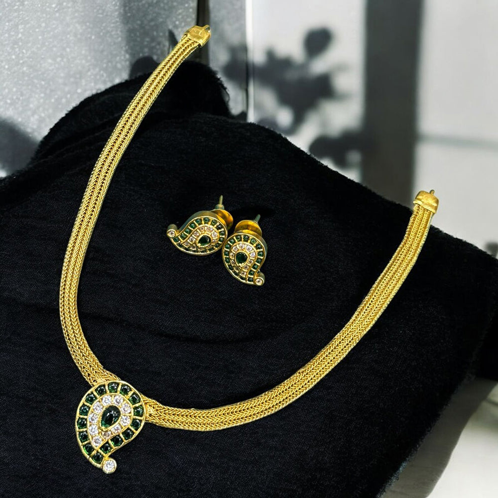 Sona Covering Gold Plated Austrian Stone Necklace Set