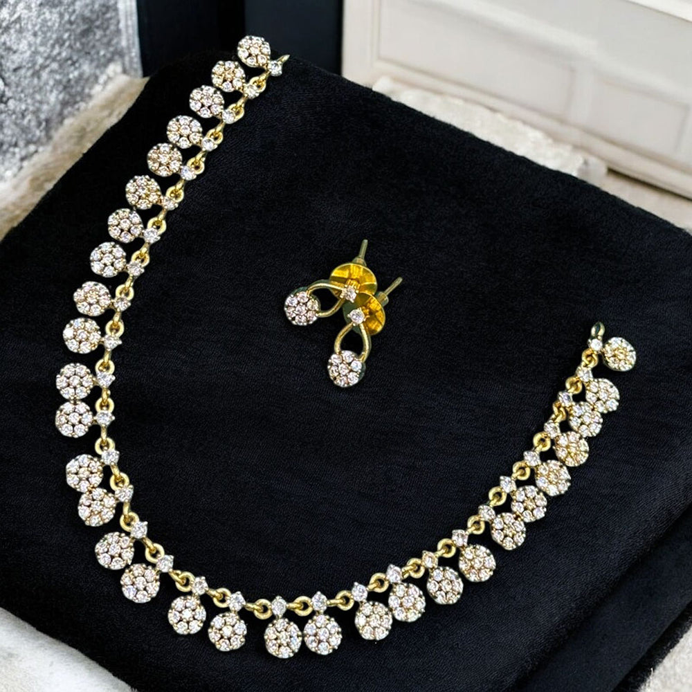 Sona Covering Gold Plated Austrian Stone Necklace Set