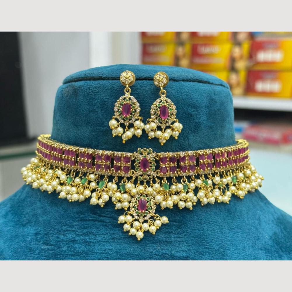 Sona Covering Luxe Sparkle Austrian & Crystal Stone Choker Necklace Set