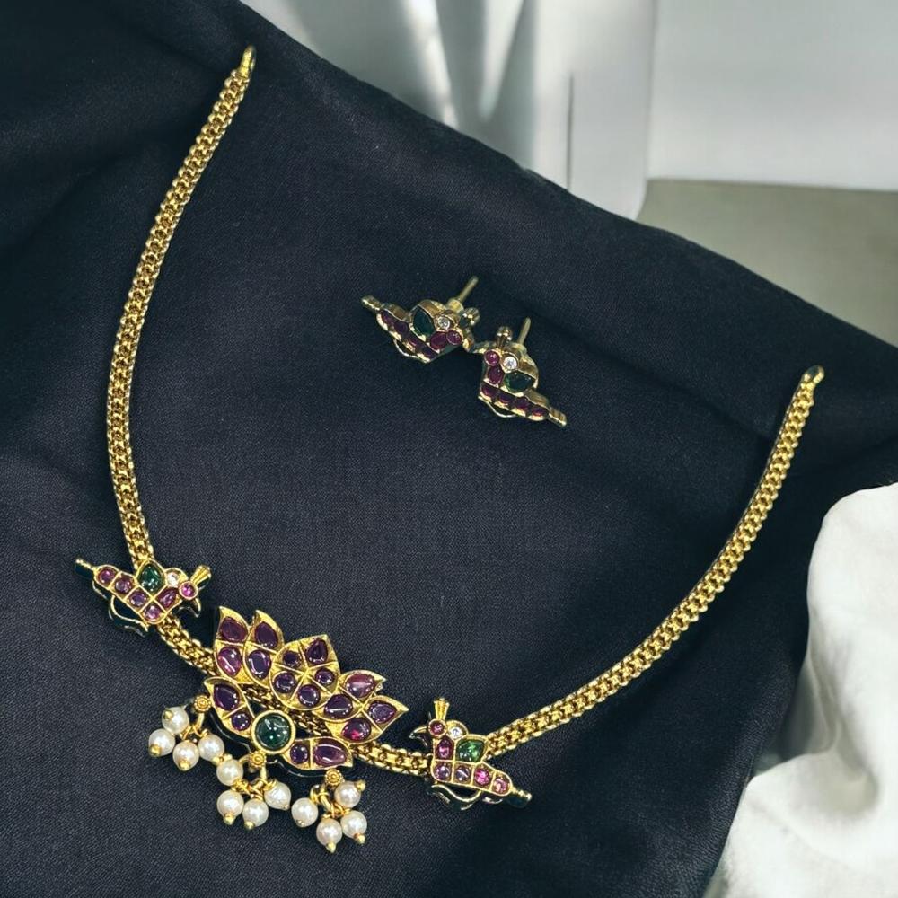 Sona Covering Antique Finish Austrian Stone Necklace Set