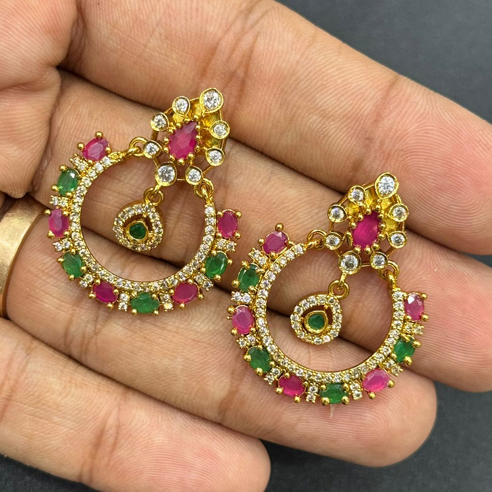 Sona Covering Sparkle Austrain And Crystal Stone Dangler Earrings