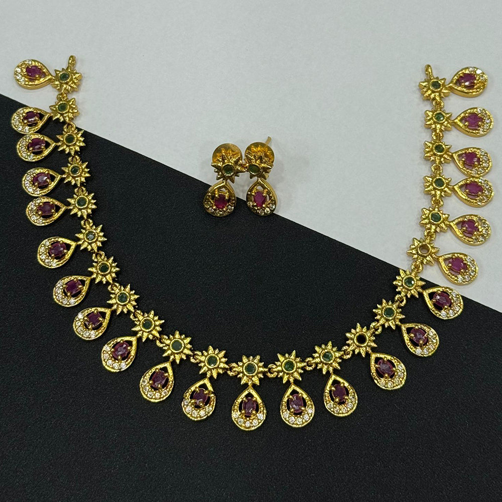 Sona Covering Luxury Austrian Stone And Pota Stone Necklace Set