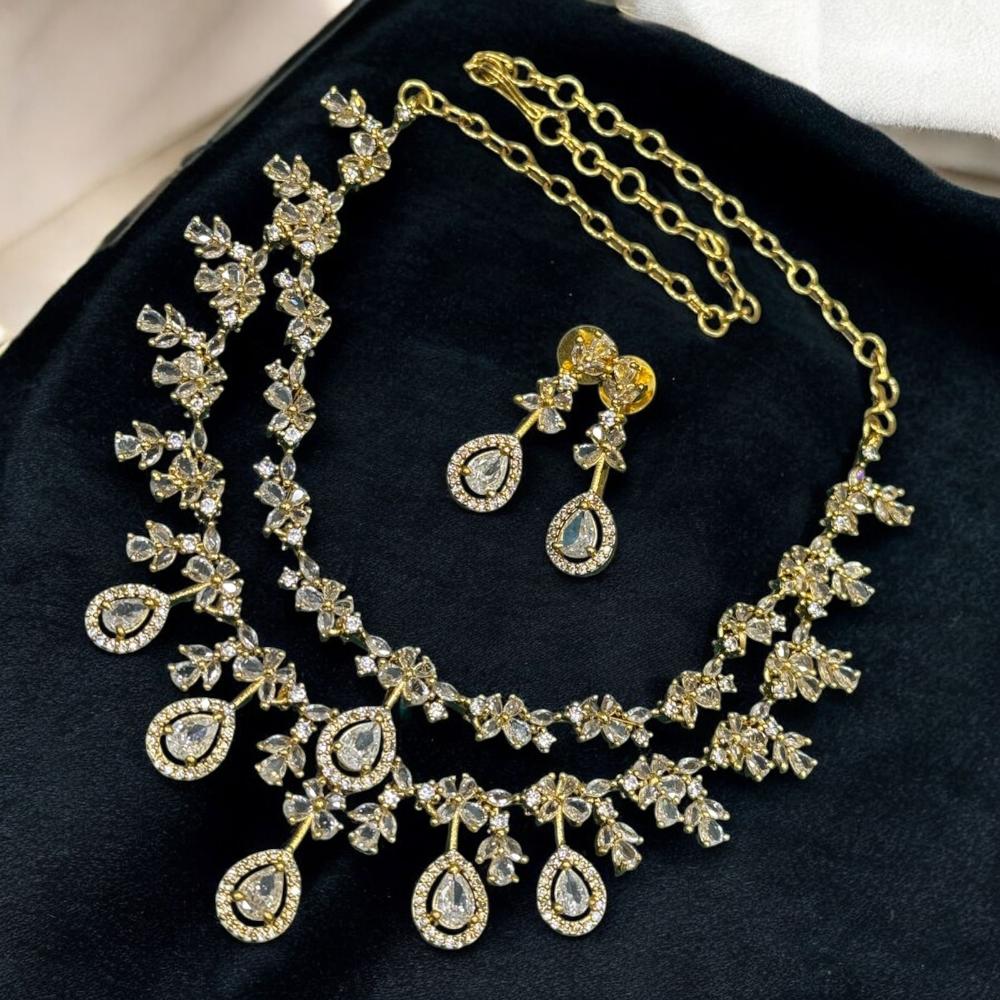 Sona Covering Premium American Diamond And Austrian Stone Necklace Set