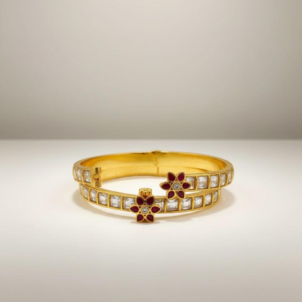 Sona Covering Premium Pota Stone Openable Bangles Set