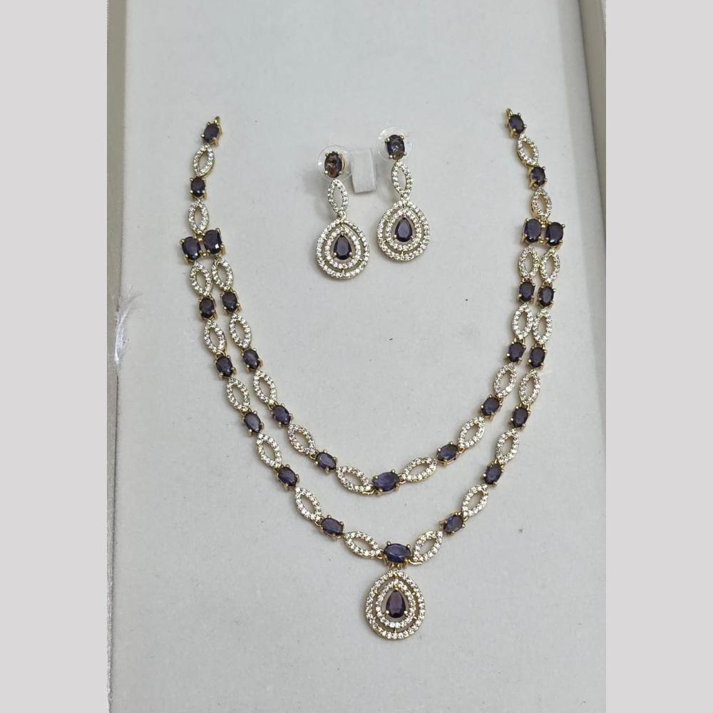 Sona Covering Glamorous Crystal Stone And Austrian Stone Necklace Set
