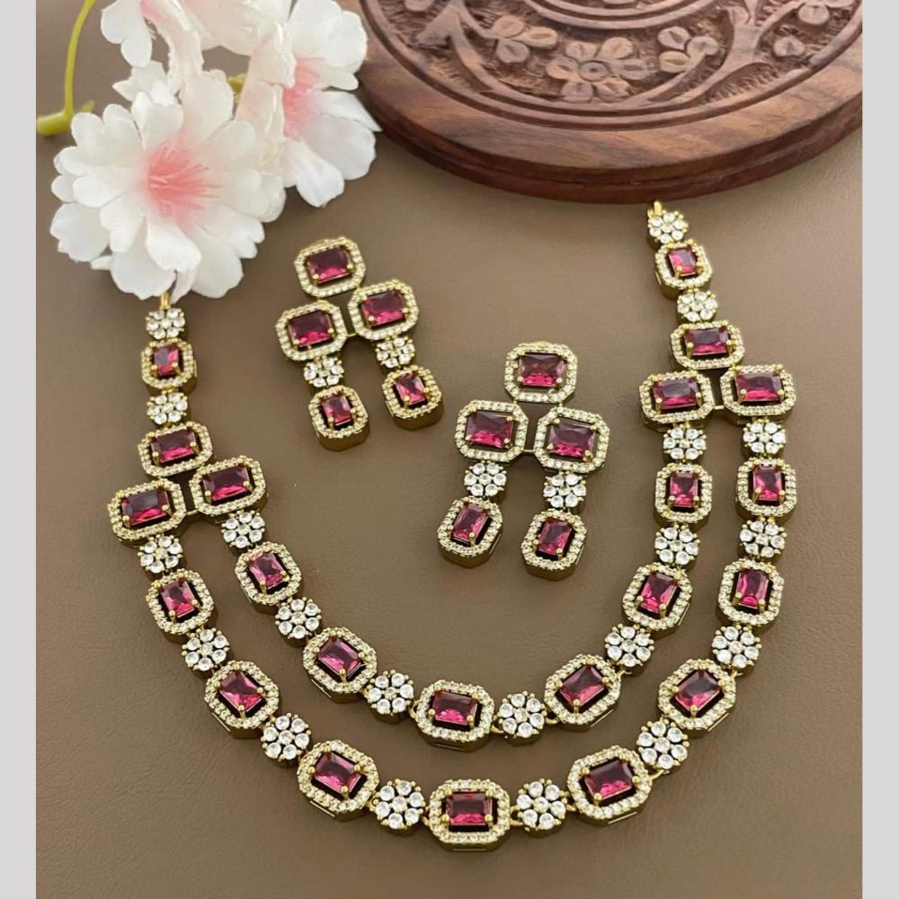 Sona Covering Glamorous Crystal Stone Necklace Set