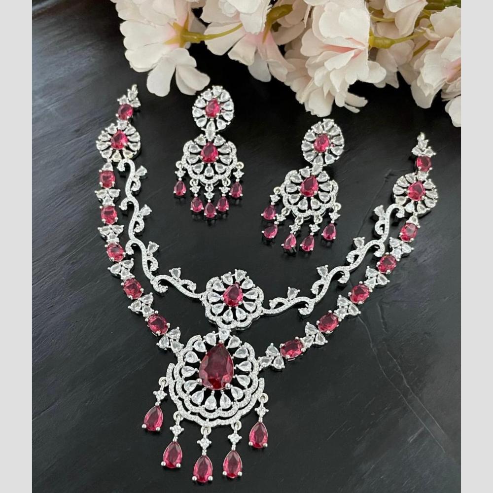 Sona Covering Fashion American Diamond Necklace Set