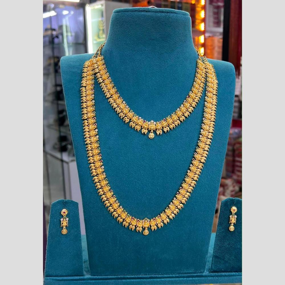 Sona Covering Fancy Austrian Stone Double Necklace Set