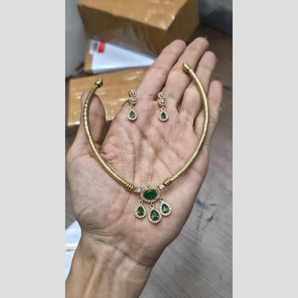 Sona Covering Glamorous Crystal Stone And Austrain Stone Necklace Set