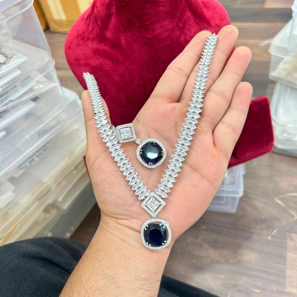 Sona Covering Designer American Daimond Necklace Set