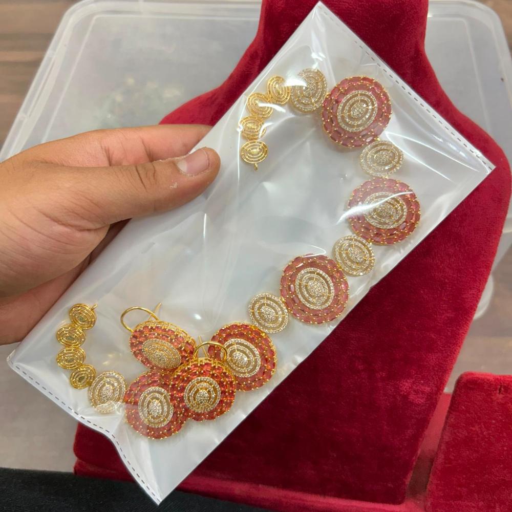 Sona Covering Designer American Daimond Necklace Set
