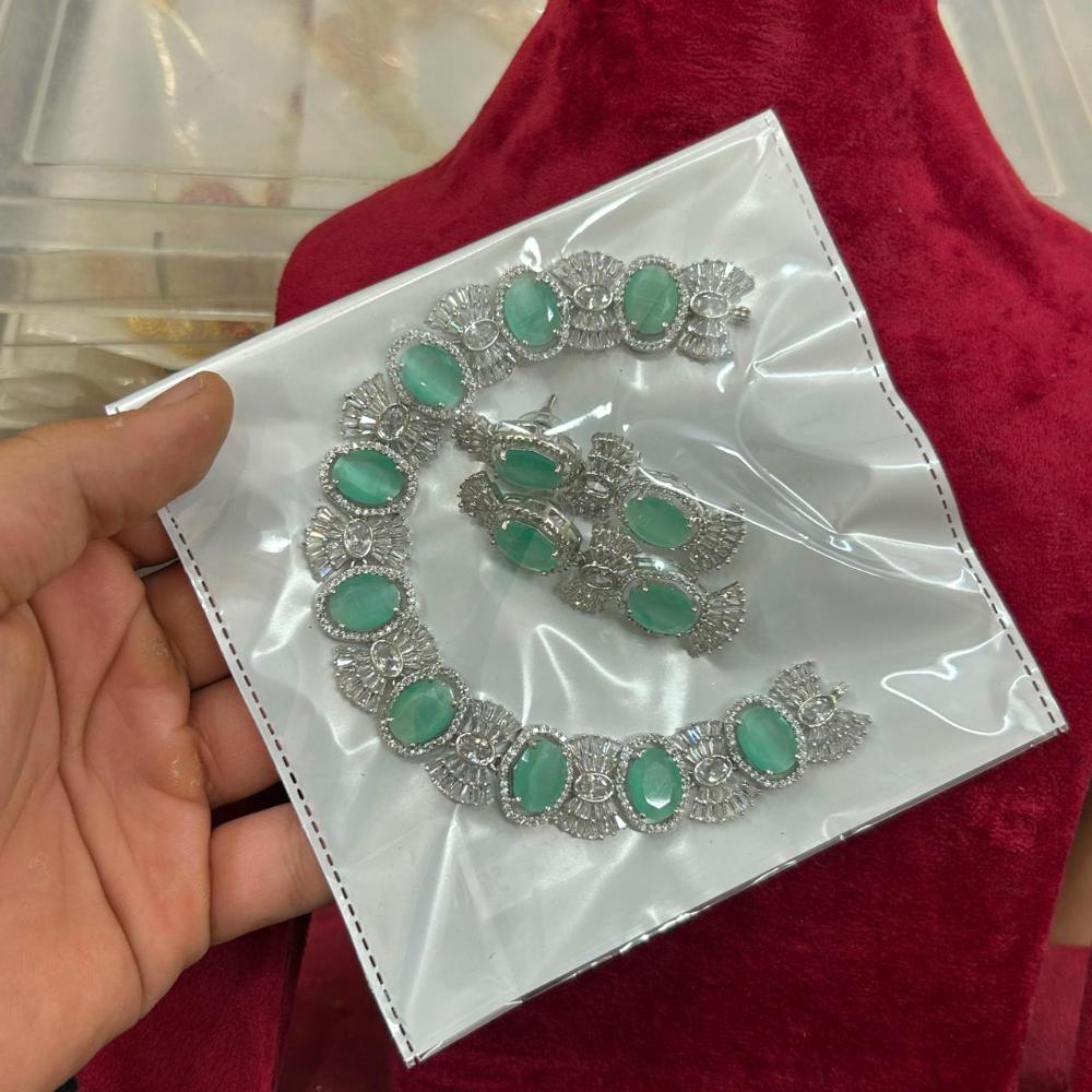 Sona Covering Designer American Daimond Necklace Set