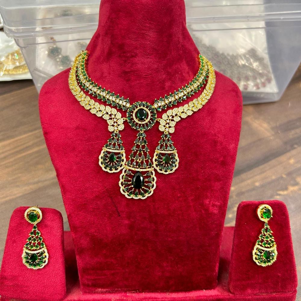 Sona Covering Designer American Daimond Necklace Set