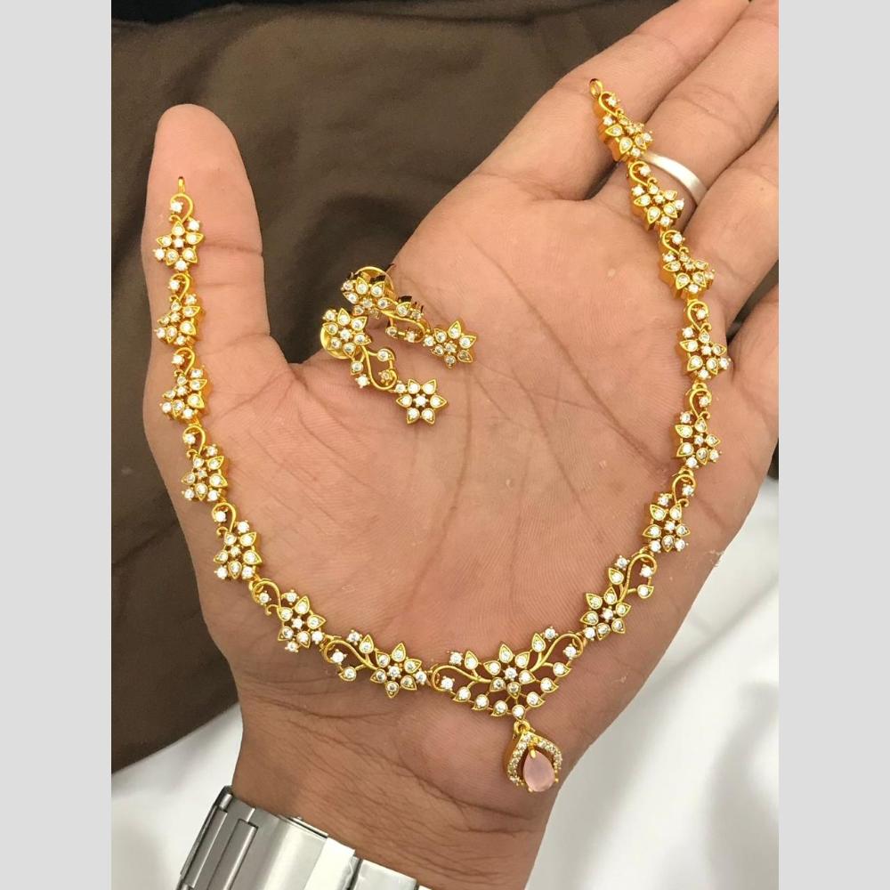 Sona Covering Glamorous Crystal Stone And Austrian Stone Necklace Set