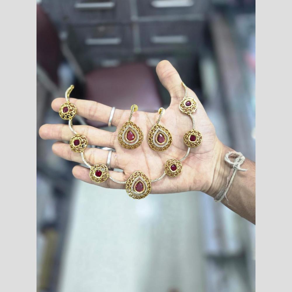 Sona Covering Glamorous Crystal Stone And Austrian Stone Necklace Set