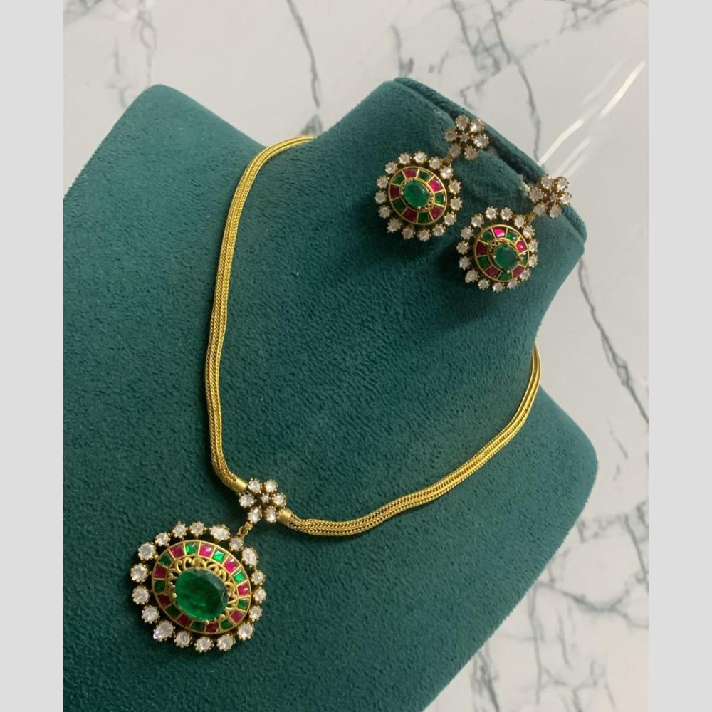 Sona Covering Glamorous Crystal Stone And Austrian Stone Necklace Set