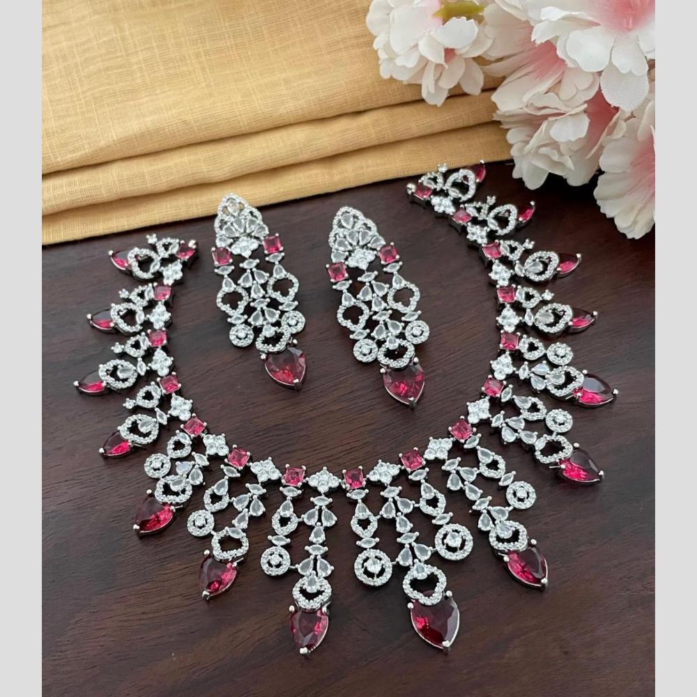 Sona Covering Glamorous Crystal Stone And Austrian Stone Necklace Set