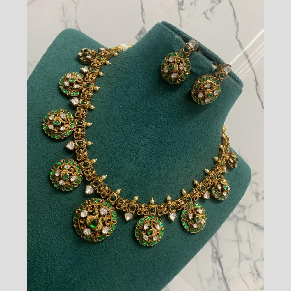 Sona Covering Glamorous Jadau Pota Stone And Pearl Necklace Set