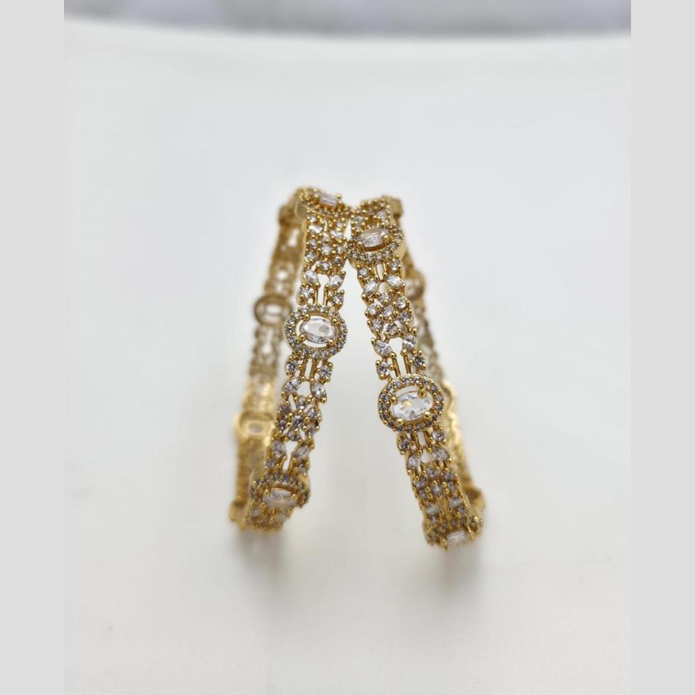 Sona Covering Ethnic Gold Plated Crystal Stone Bangles Set