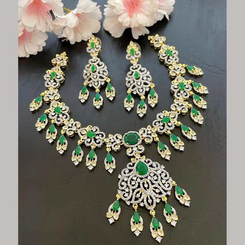 Sona Covering Glamorous Crystal Stone And Austrian Stone Necklace Set