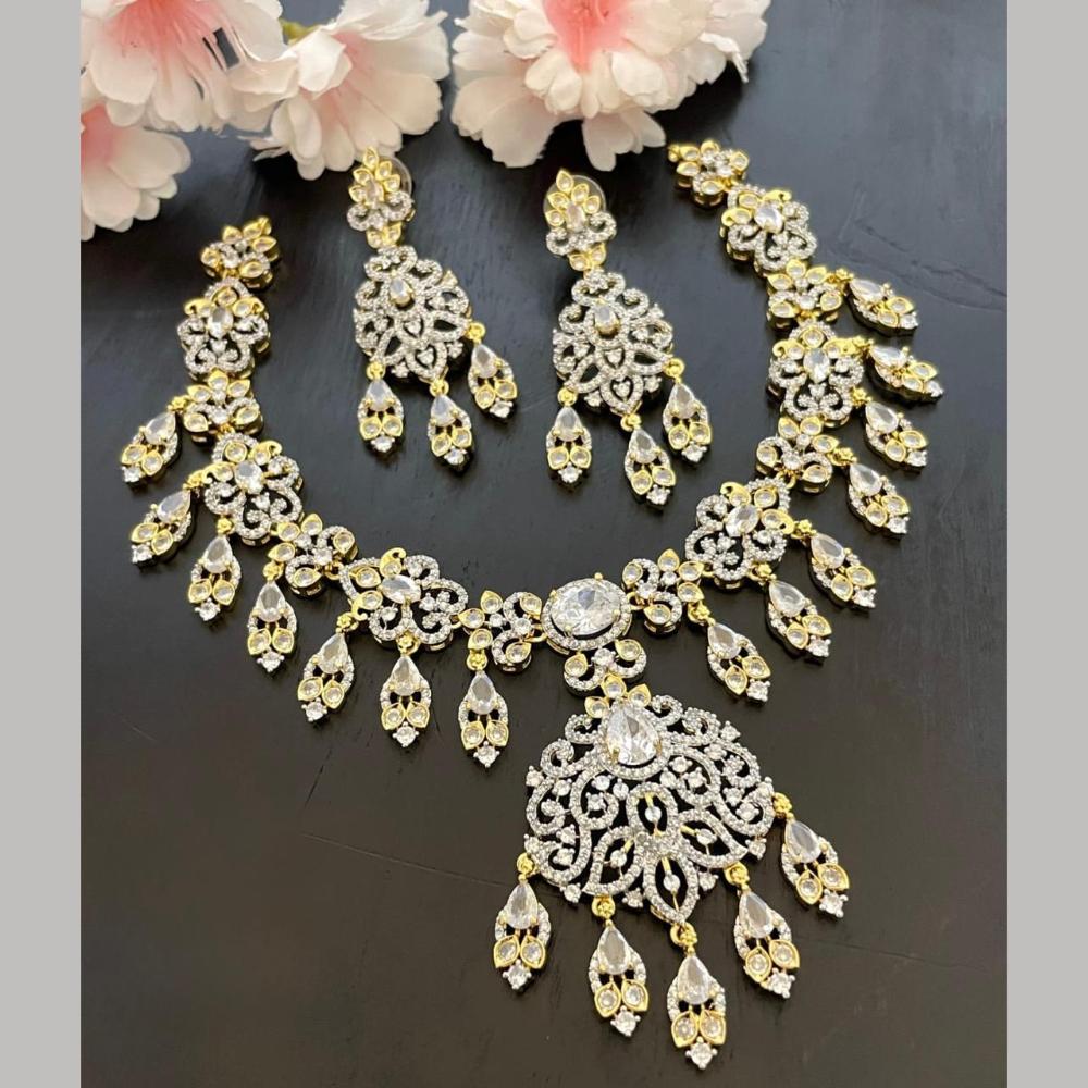 Sona Covering Glamorous Crystal Stone And Austrian Stone Necklace Set