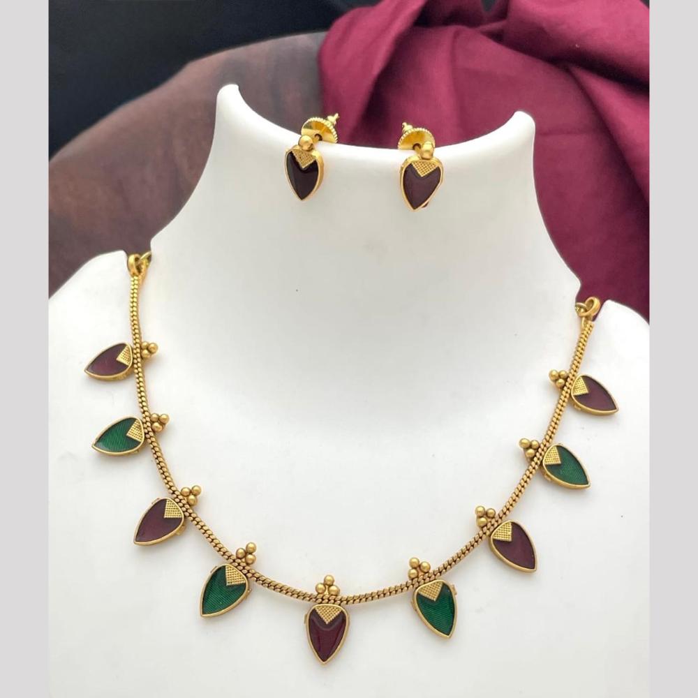 Sona Covering Luxury Pota Stone And Pearl Necklace Set