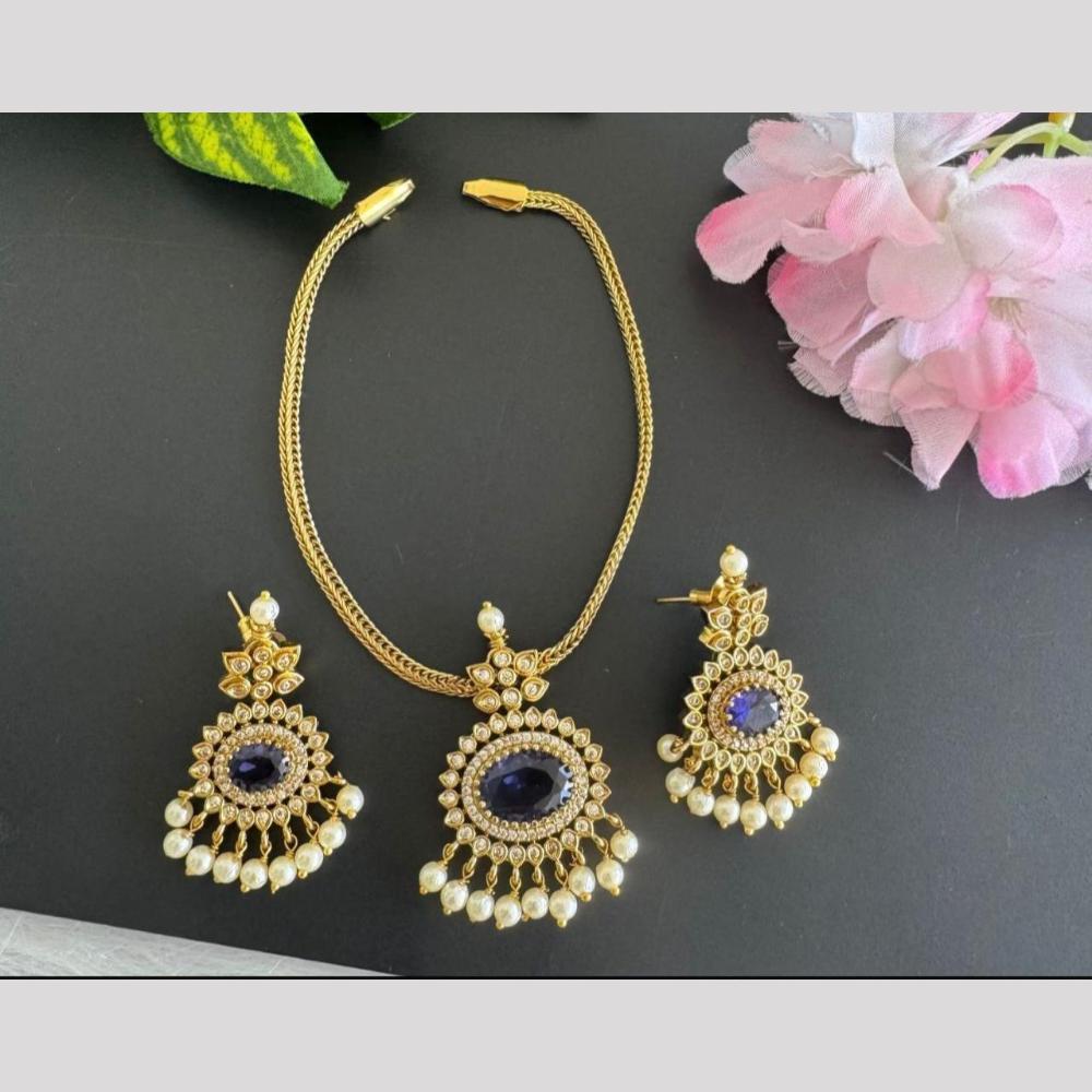 Sona Covering Glamorous Crystal Stone And Austrian Stone Necklace Set