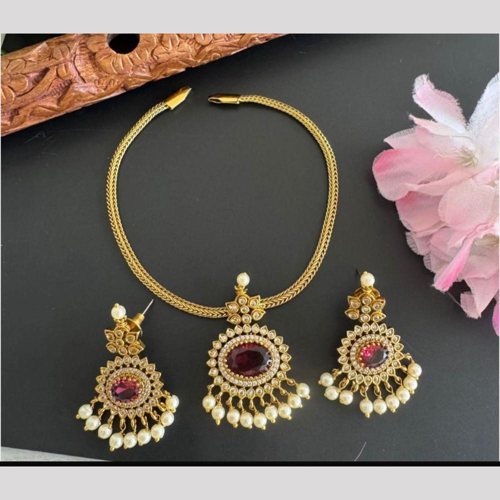 Sona Covering Glamorous Crystal Stone And Austrian Stone Necklace Set