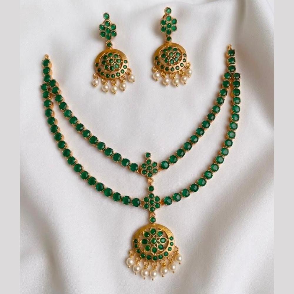 Sona Covering Luxury Pota Stone And Pearl Necklace Set