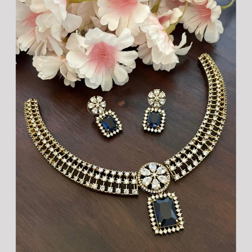 Sona Covering American Diamond Necklace Set with Matching Earrings