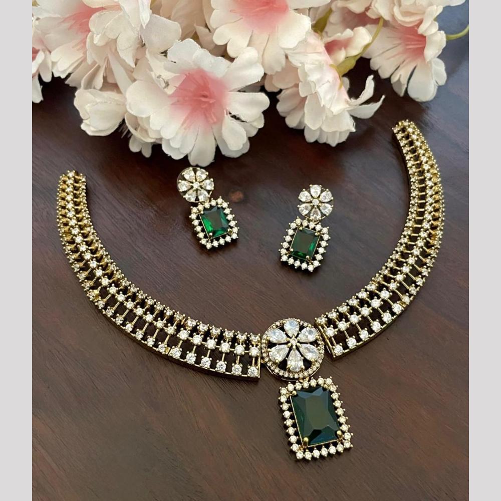 Sona Covering American Diamond Necklace Set with Matching Earrings