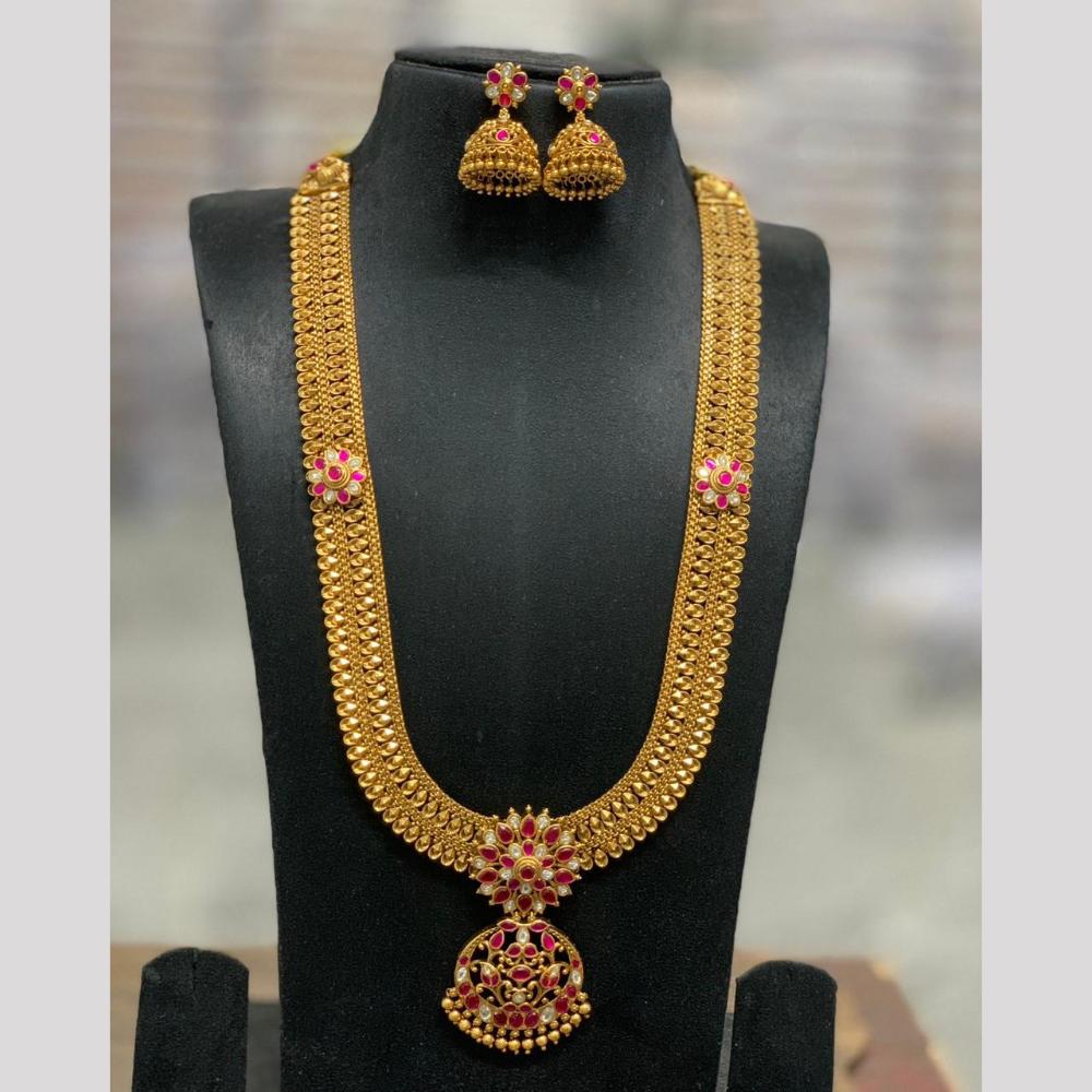 Sona Covering Luxury Pota Stone Pearl And Beads Long Necklace Set