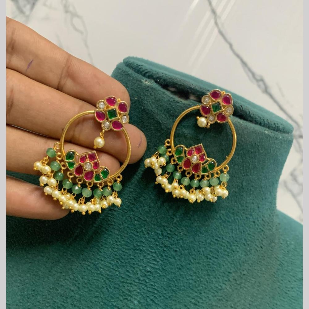 Sona Covering Royal Pota Stone And Pearl Dangler Earrings