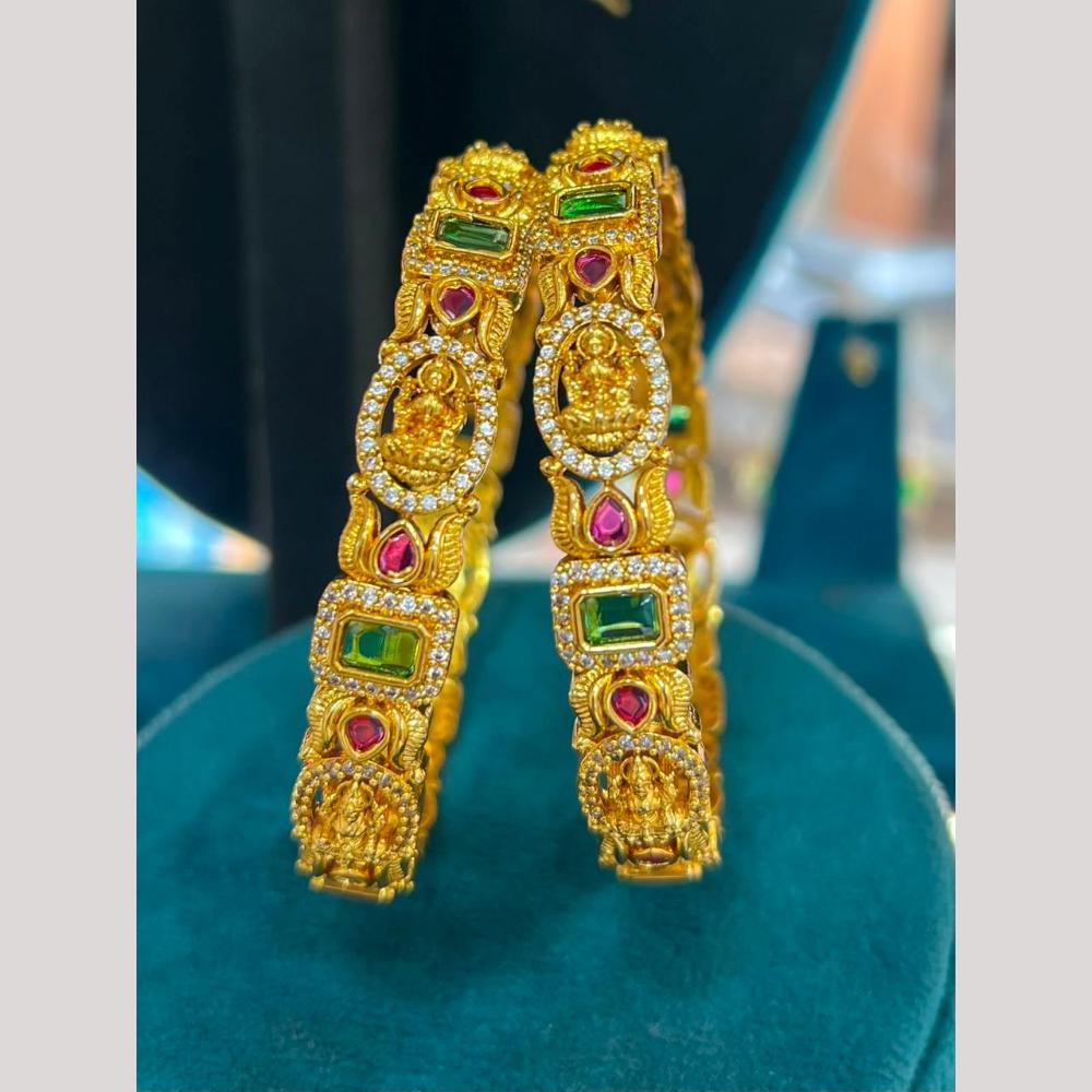 Sona Covering Premium South Indian Temple Pota Stone Bangles Set