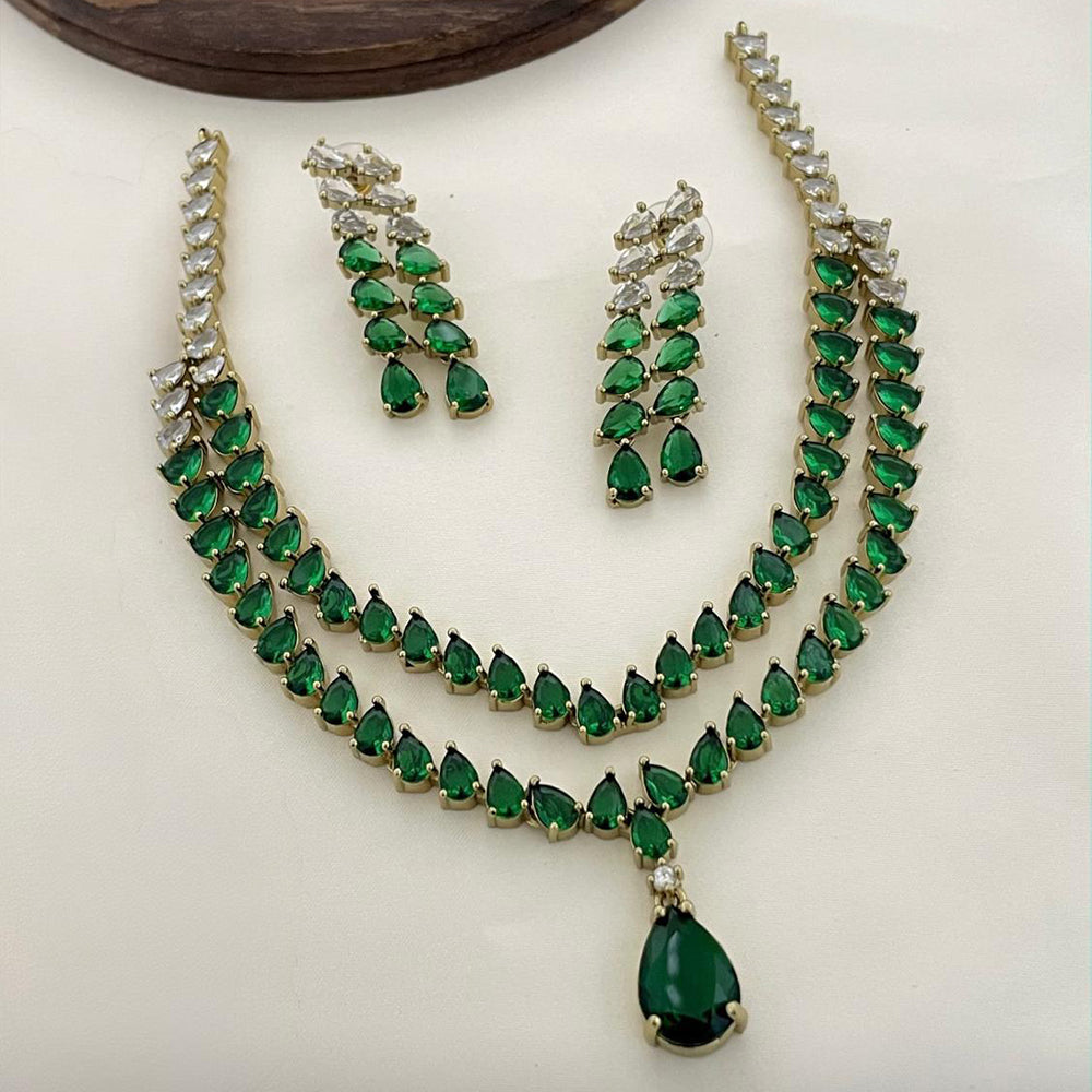 Sona Covering Designer American Daimond Necklace Set