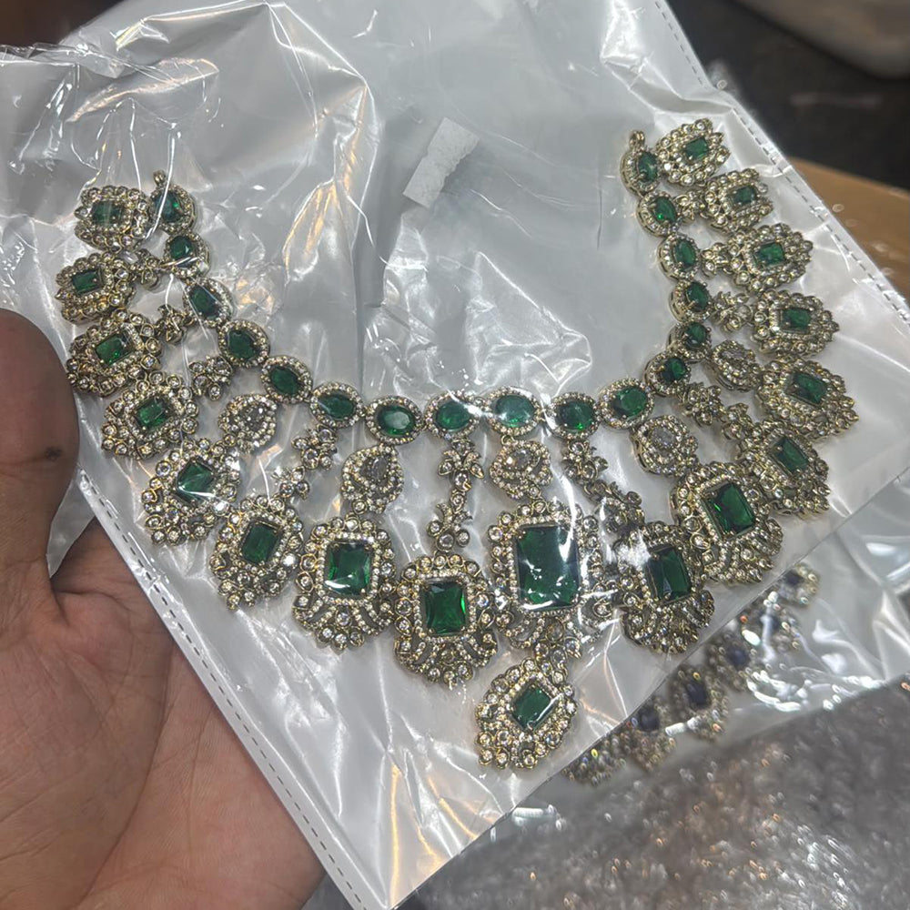 Sona Covering Designer American Daimond Necklace Set