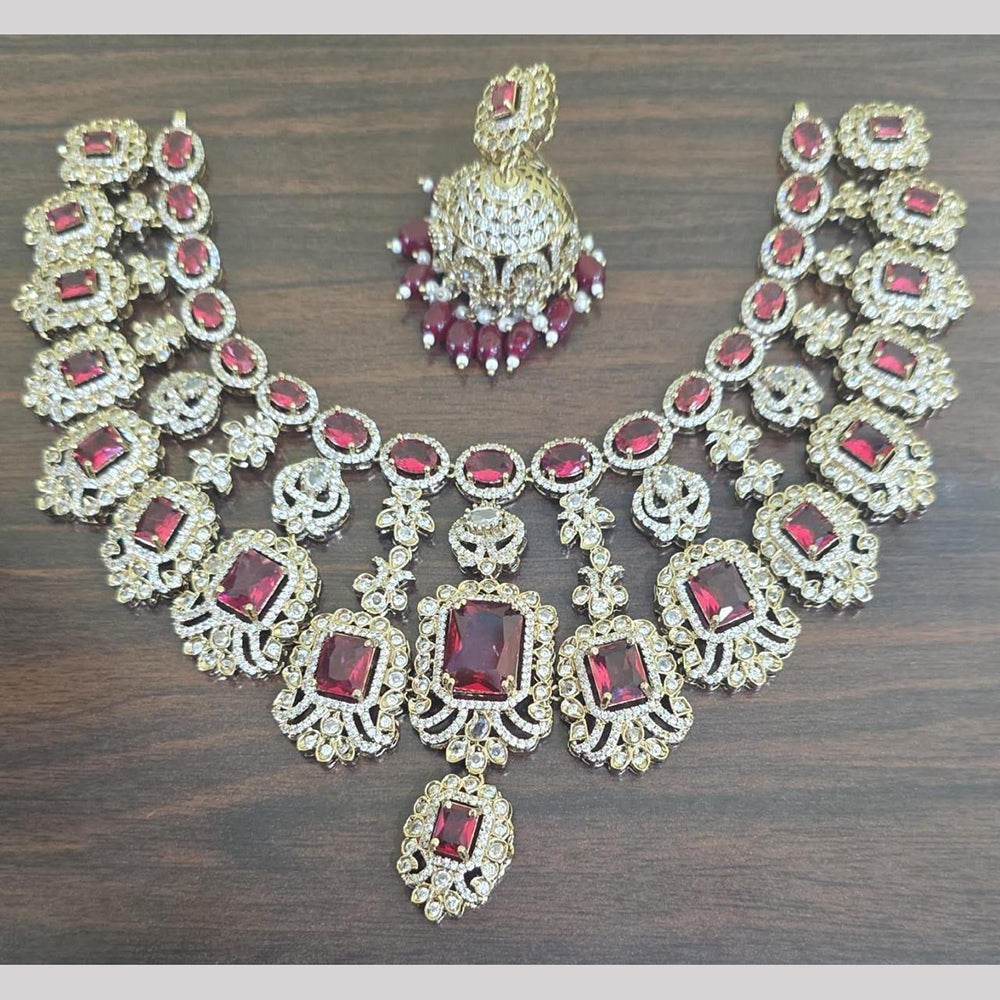 Sona Covering Designer American Daimond Necklace Set
