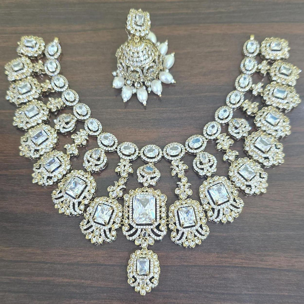 Sona Covering Designer American Daimond Necklace Set