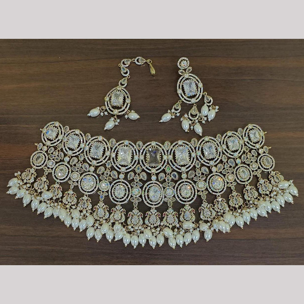 Sona Covering Designer American Daimond Choker Necklace Set