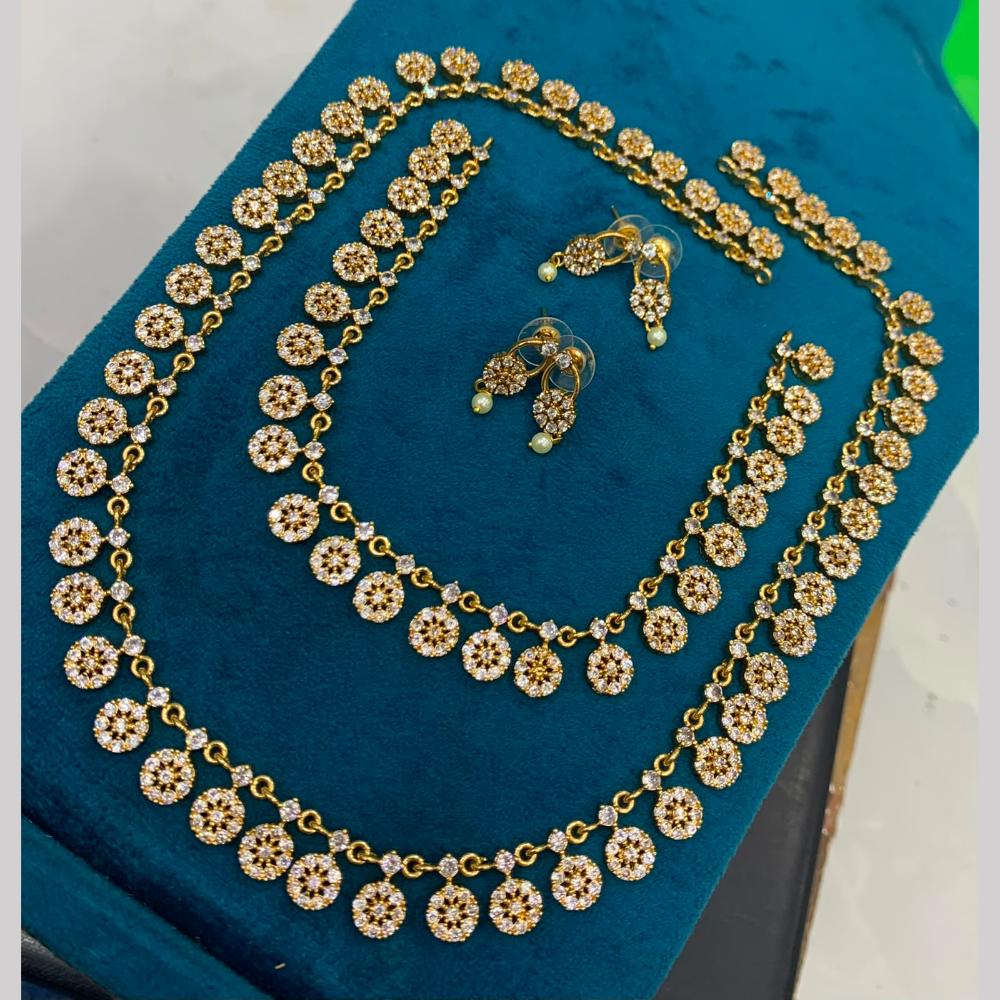 Sona Covering Fancy Austrian Stone Double Necklace Set