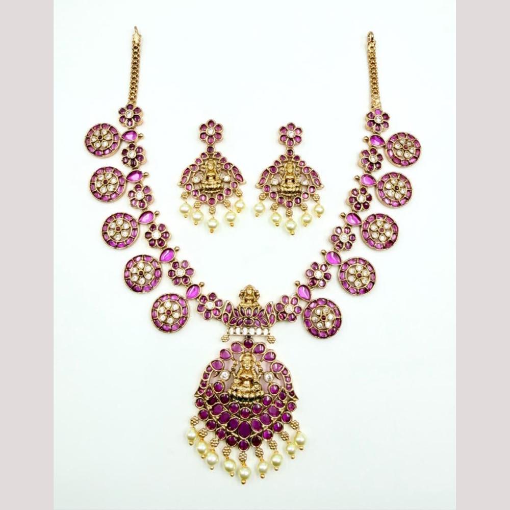 Sona Covering Pota Stone Necklace Set