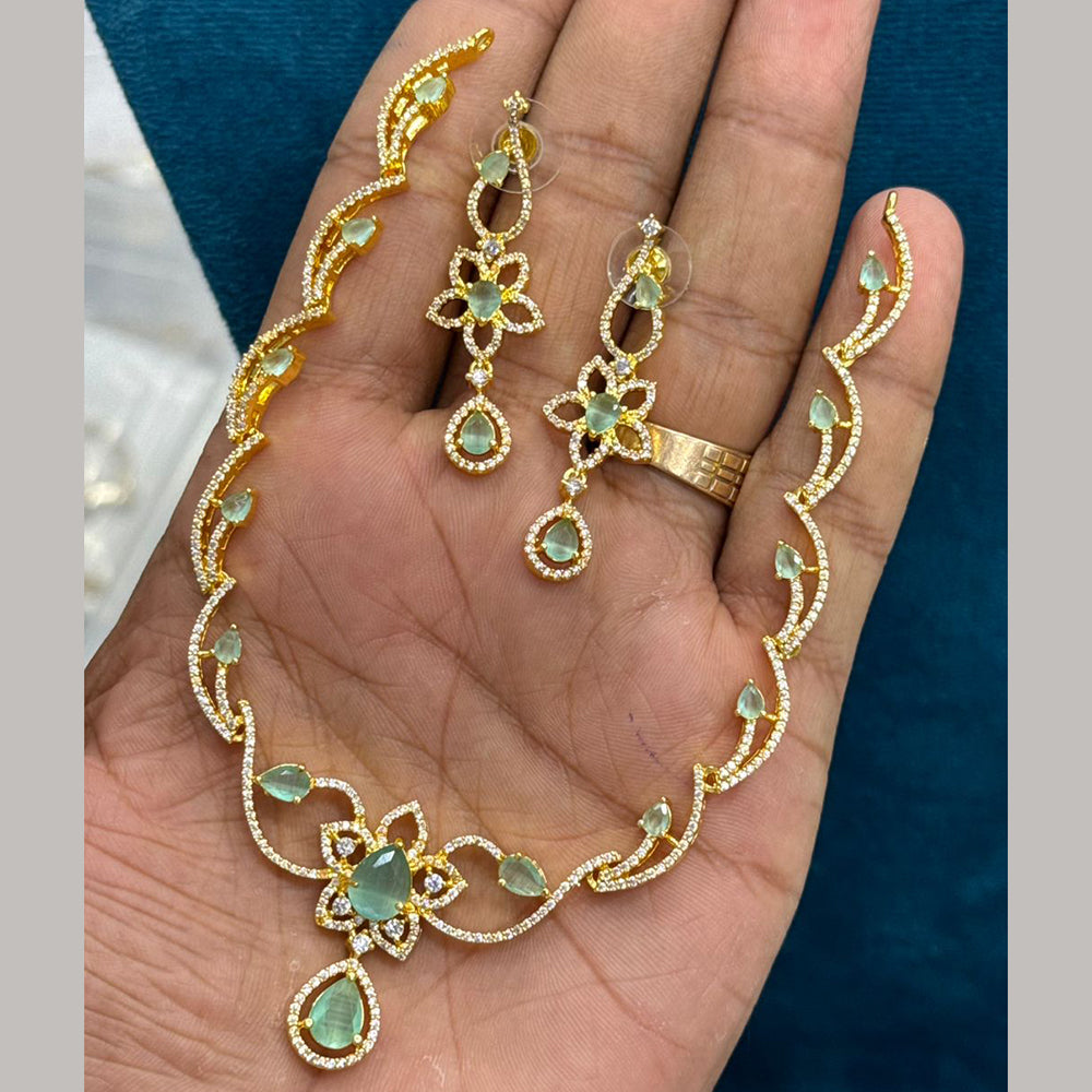 Sona Covering Delicate American Daimond Necklace Set