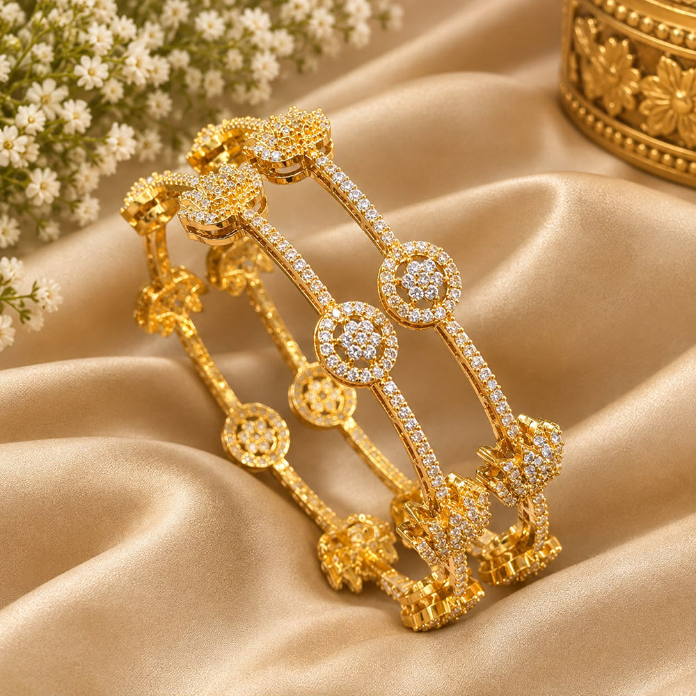 Sona Covering Elegance Glow Austrain Stone Bangles Set