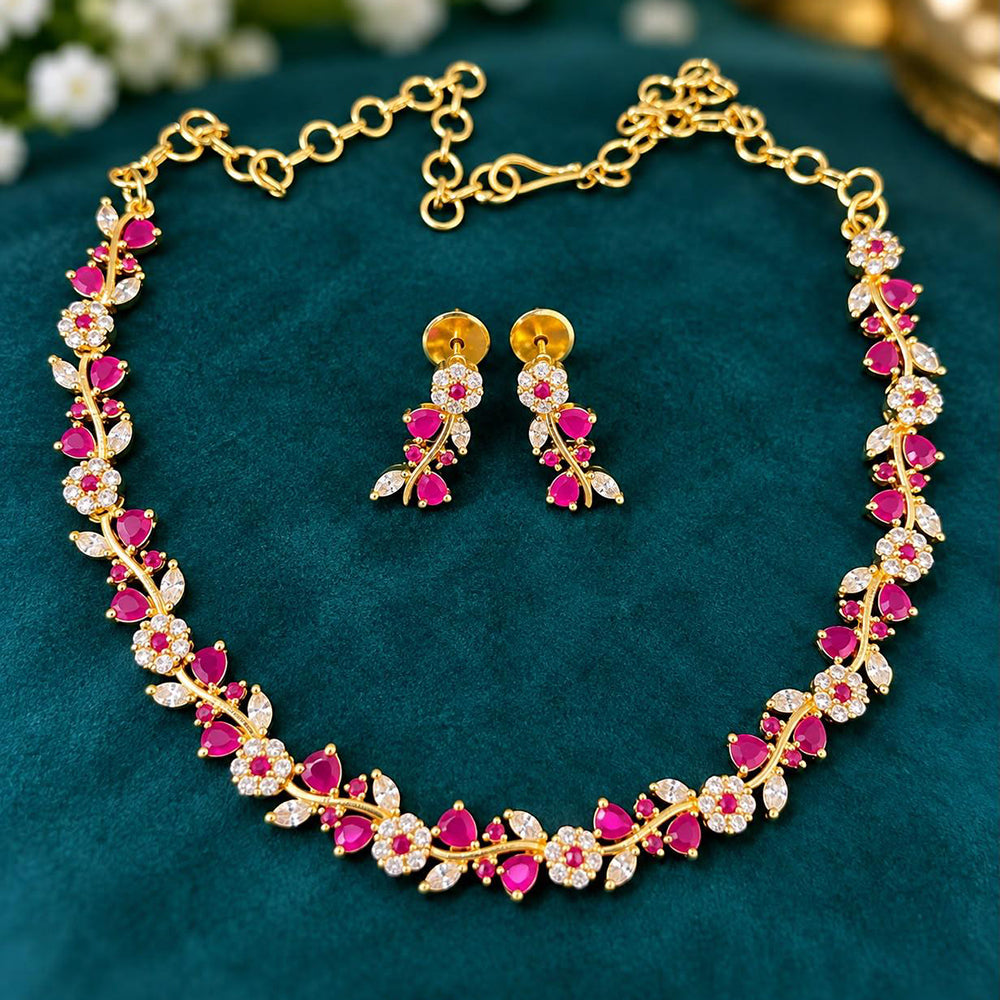 Sona Covering Classic American Diamond Designer Jewellery Necklace Set