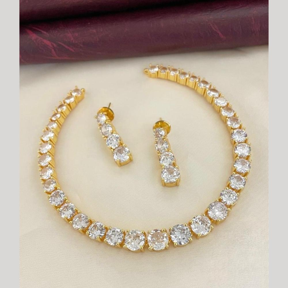 Sona Covering Classic American Diamond Designer Jewellery Necklace Set