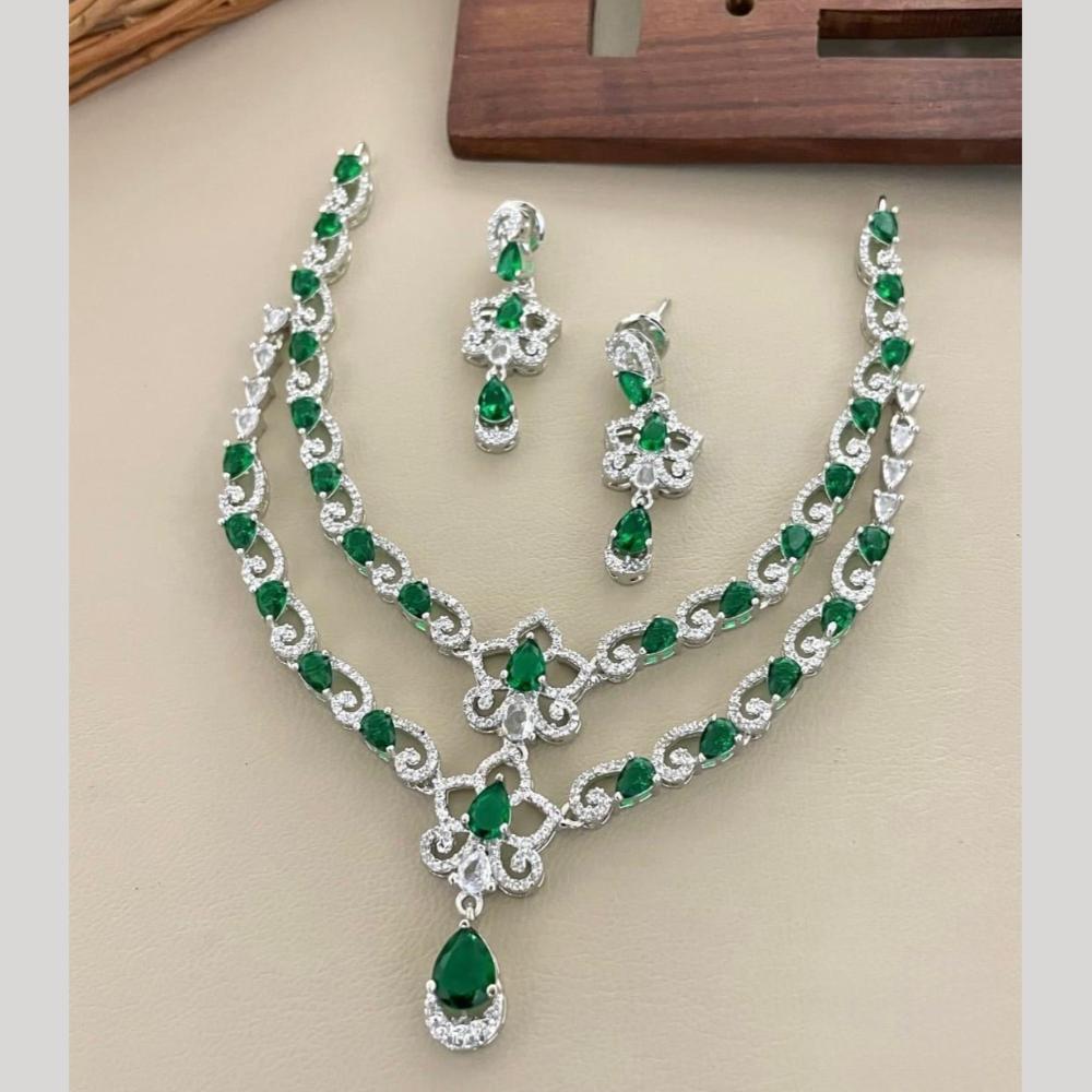 Sona Covering Classic American Diamond Designer Jewellery Necklace Set
