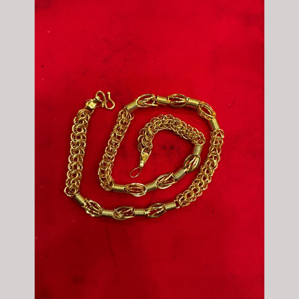 Pooja Sales Elegant Gold Plated Men's Chain