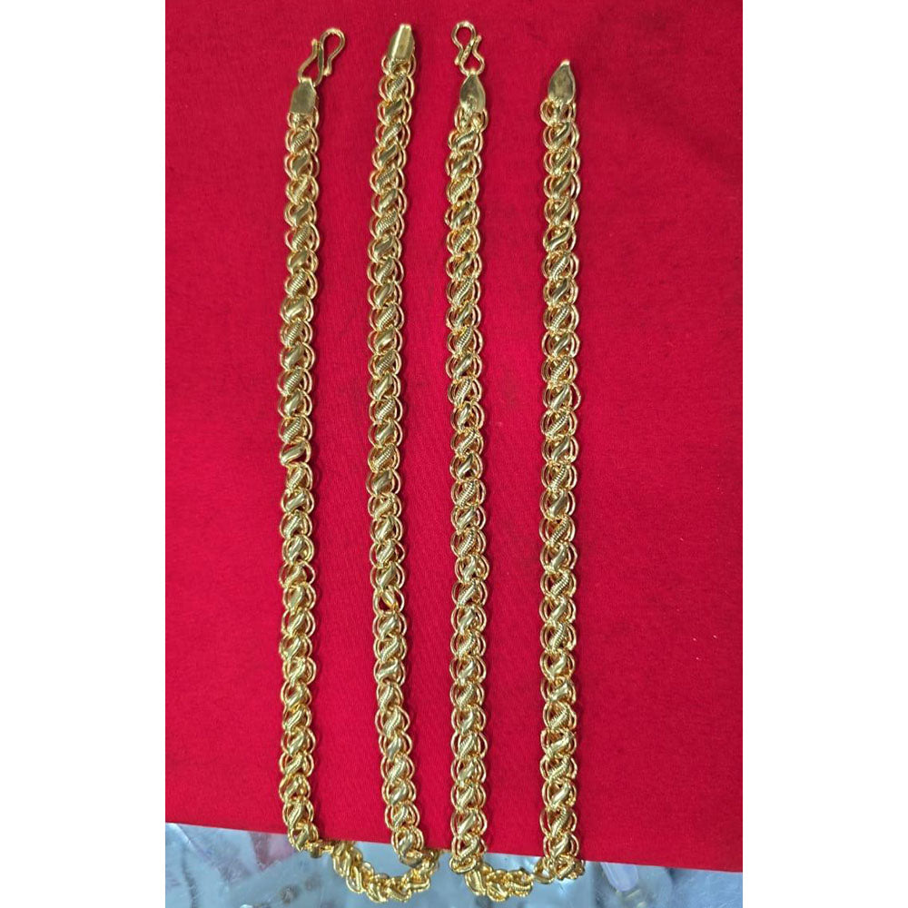 Pooja Sales Elegant Gold Plated Men's Chain (Pack of 25)