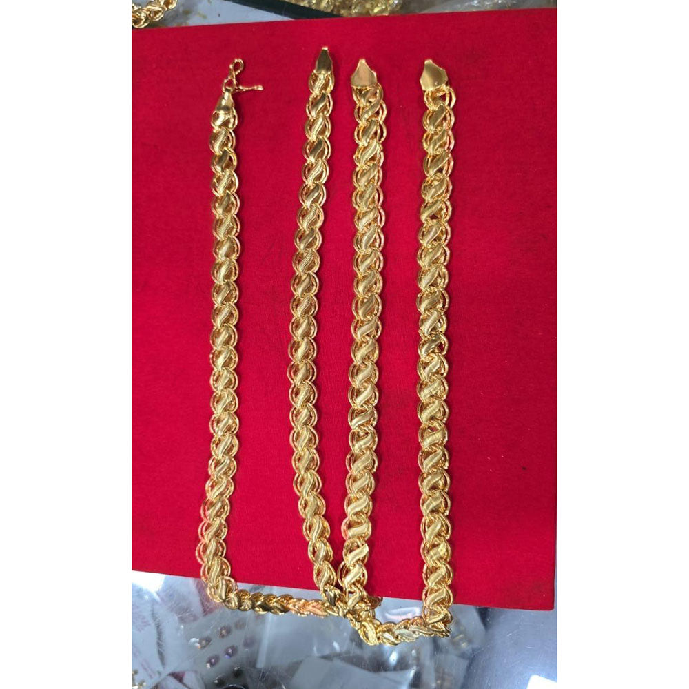 Pooja Sales Elegant Gold Plated Men's Chain (Pack of 25)