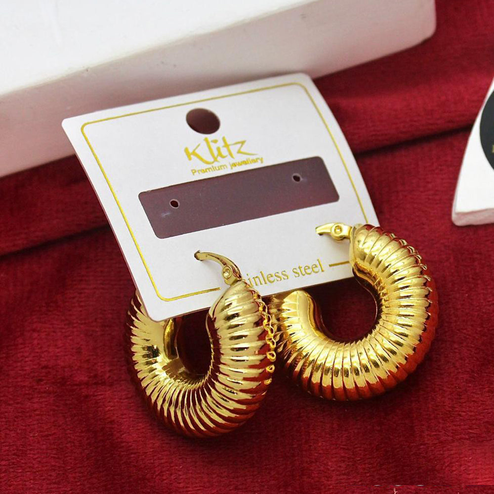 Klitz Gold Plated Stunning Fashion Hoop Earring